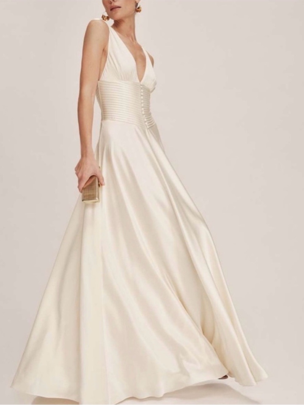 NWT Reformation Arianwen Satin Dress Fior Di Latte 4 Bridal Wedding Gown